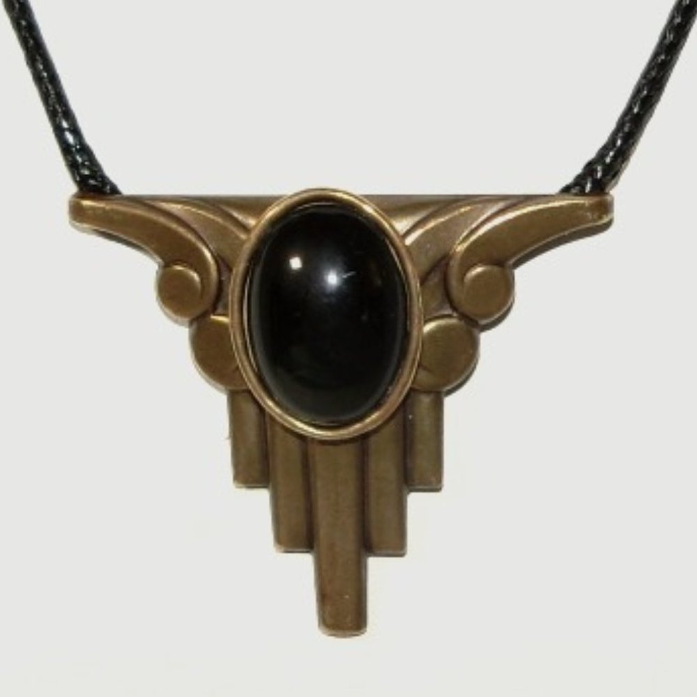 VTG/ANTIQUE Purple Chalcedony Art Deco Necklace- RARE!